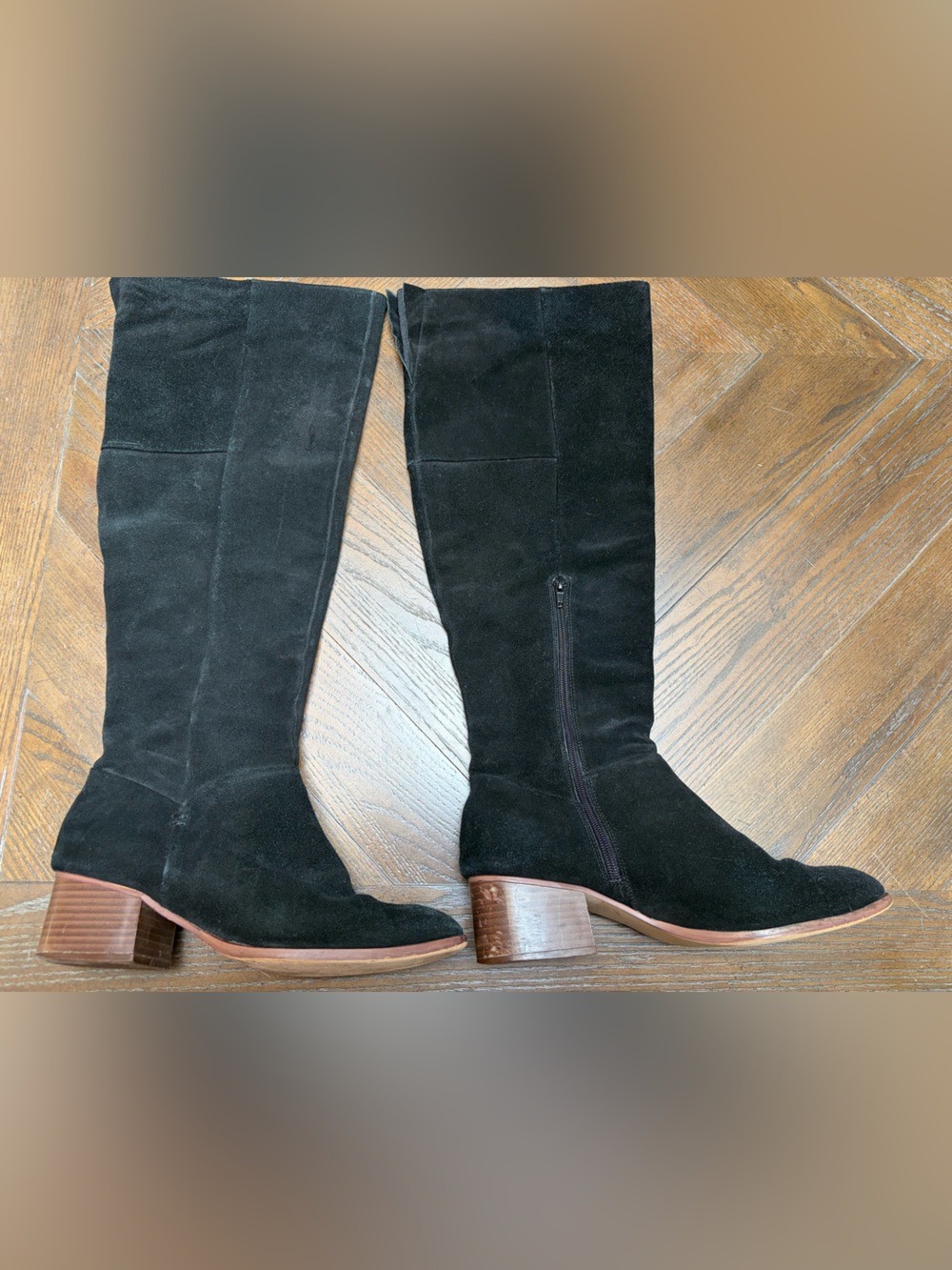 GAP Black Knee High Block Heel Boots Size 11